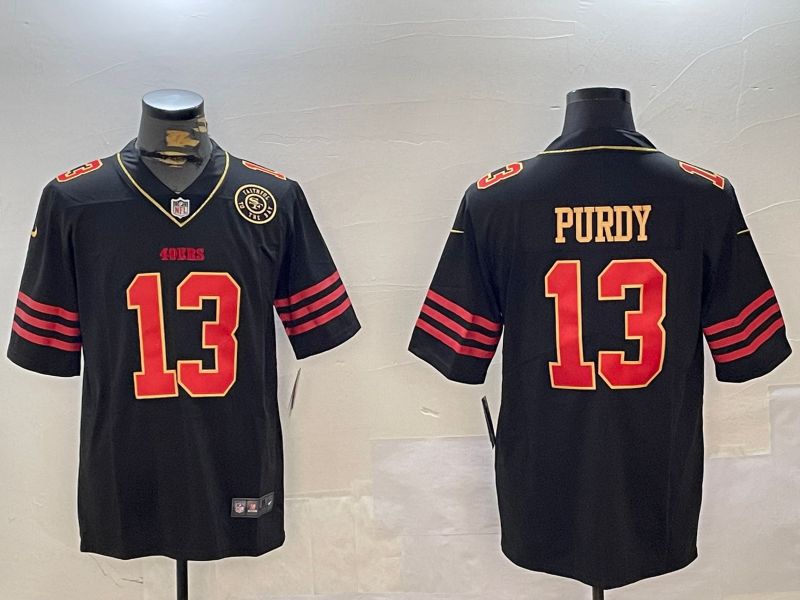 Men San Francisco 49ers #13 Purdy Black Gold 2024 Nike Limited NFL Jersey style 12302